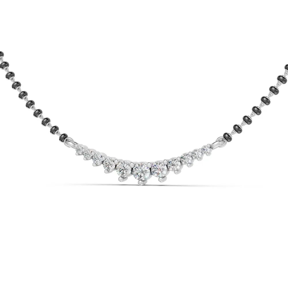 Elegant Lab-Grown Diamond Mangalsutra with Classic Round Settings White Gold
