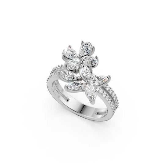 BlossomGlow Marquise Diamond Ring White Gold