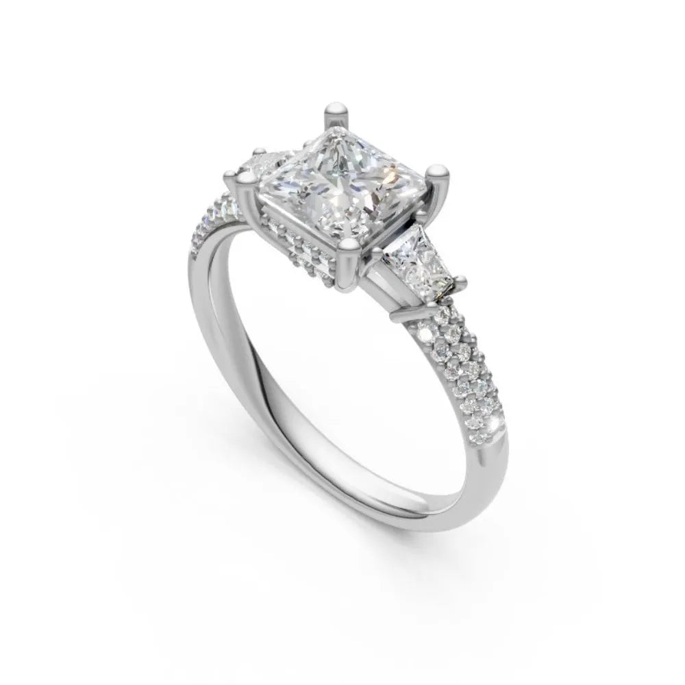 RegalEdge Princess Cut Ring White Gold