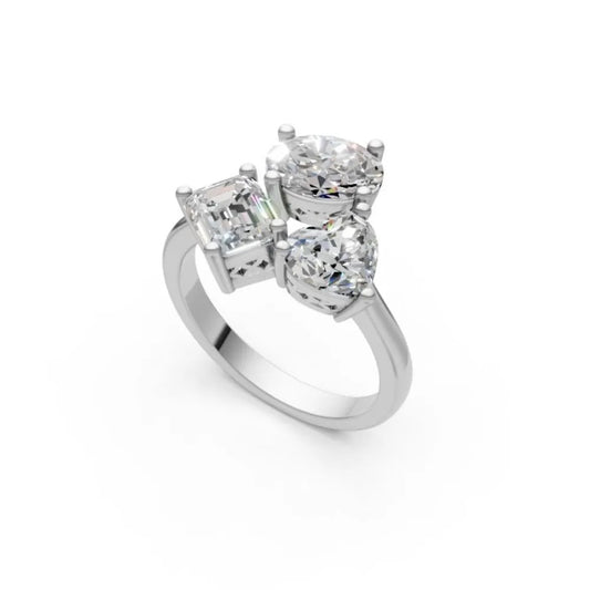 TriadBrilliance Mixed-Cut Ring White Gold
