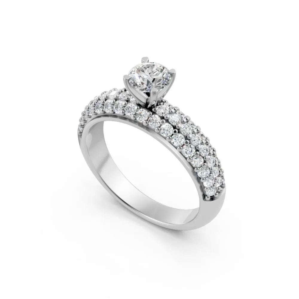 Triluxe Sparkle Solitaire Ring White Gold