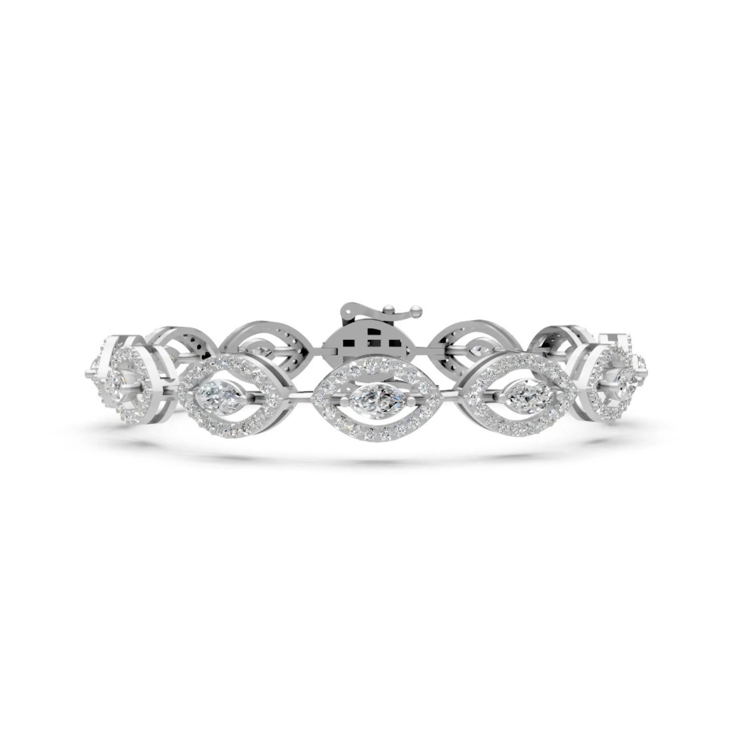 Paisley Diamond Bracelet White Gold