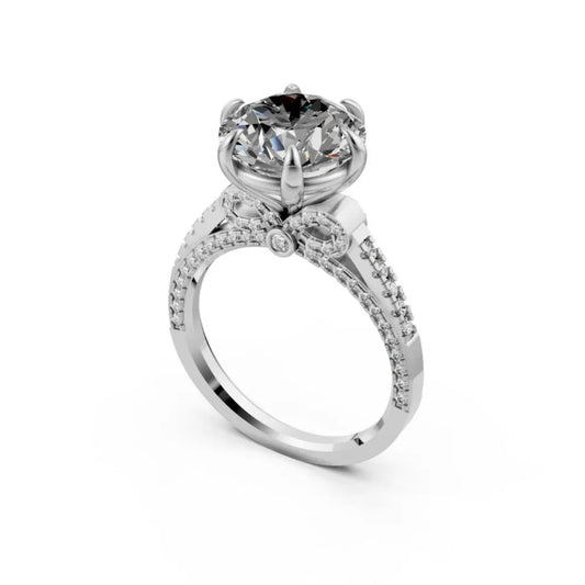 VintageCharm Solitaire Diamond Ring White Gold
