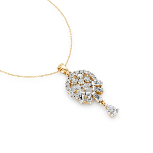 Radiant Drop Pendant Yellow Gold 
