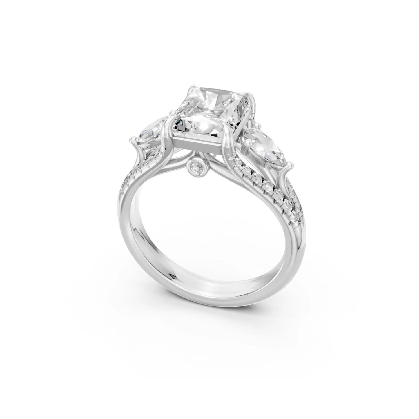 TriadGrace Princess & Pear Ring White Gold