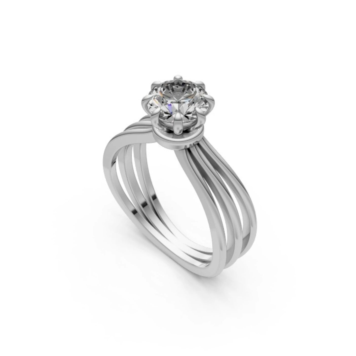 SplitShine Solitaire Ring White Gold