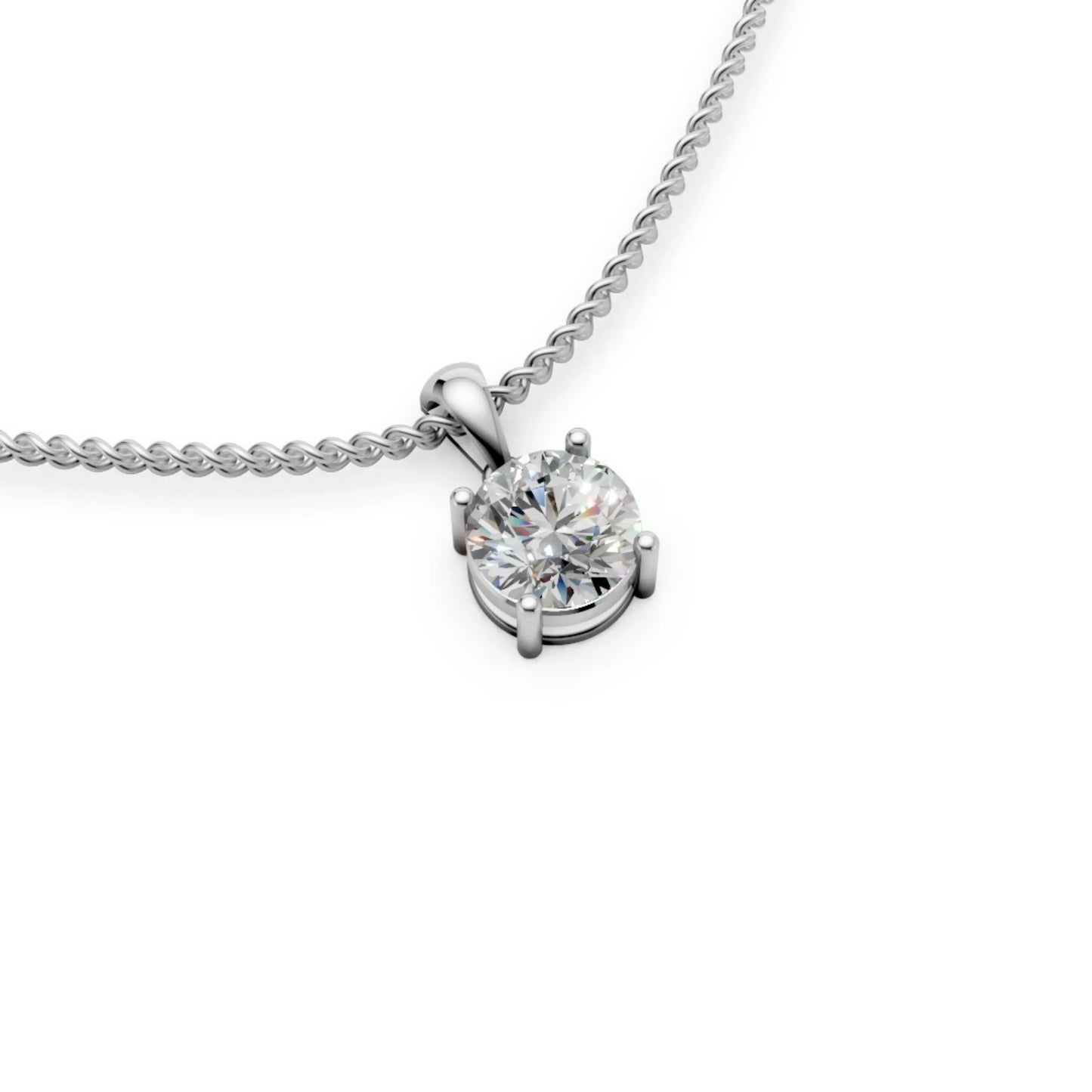 Cushion Halo Pendant White Gold