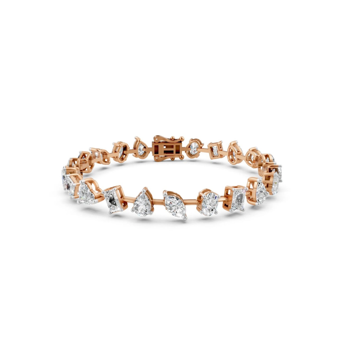 Multi-Shape Diamond Bracelet Rose Gold