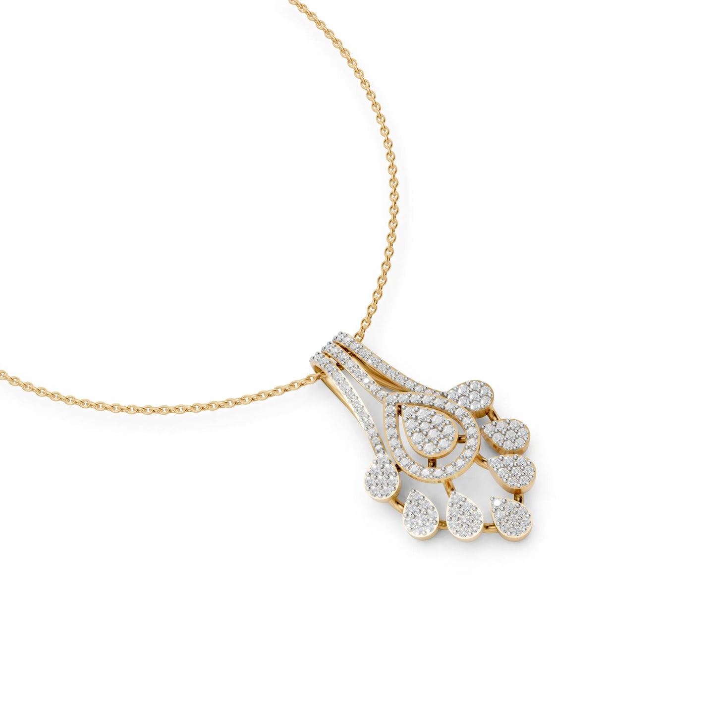 Teardrop Bloom Pendant Yellow Gold