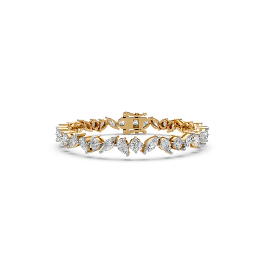 Pear Shape Diamond Bracelet Yellow Gold