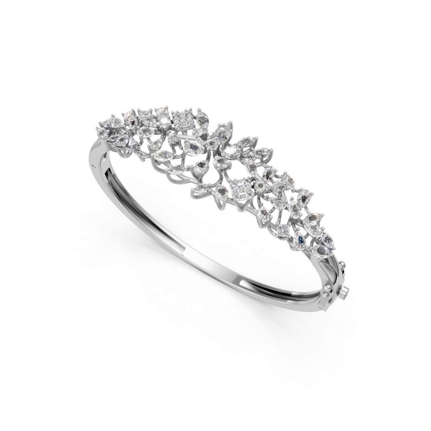 Floral Diamond Bracelet for Timeless Grace White Gold