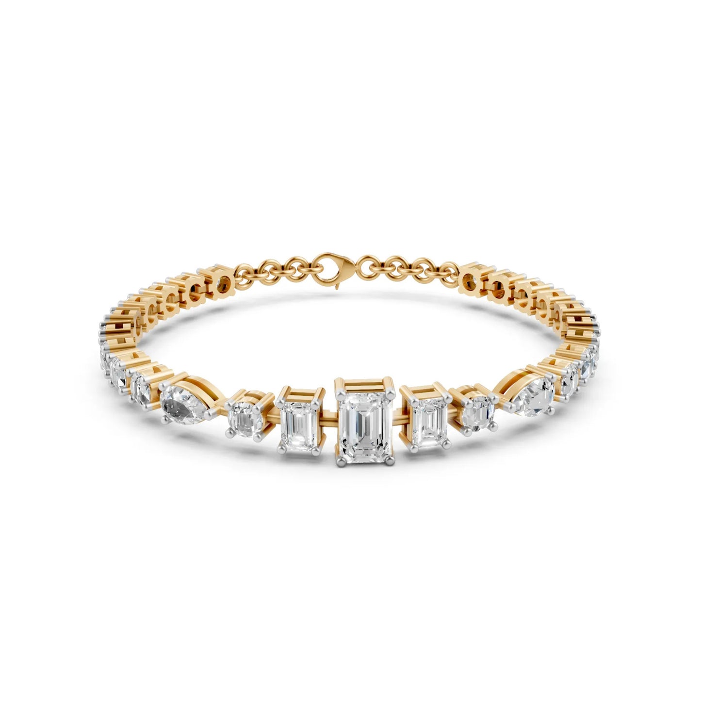 Elegant Diamond Bracelet Yellow Gold