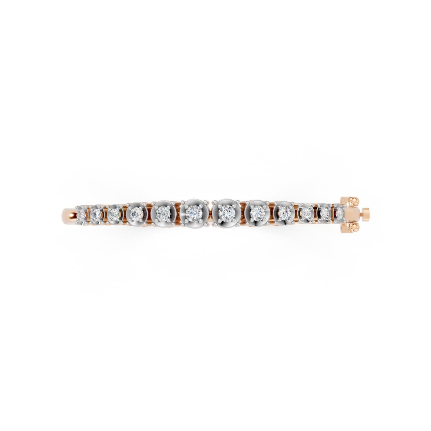 Elegant Round-Cut Diamond Bangle Rose Gold