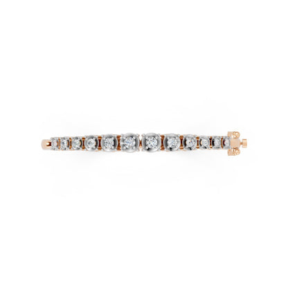 Elegant Round-Cut Diamond Bangle Rose Gold