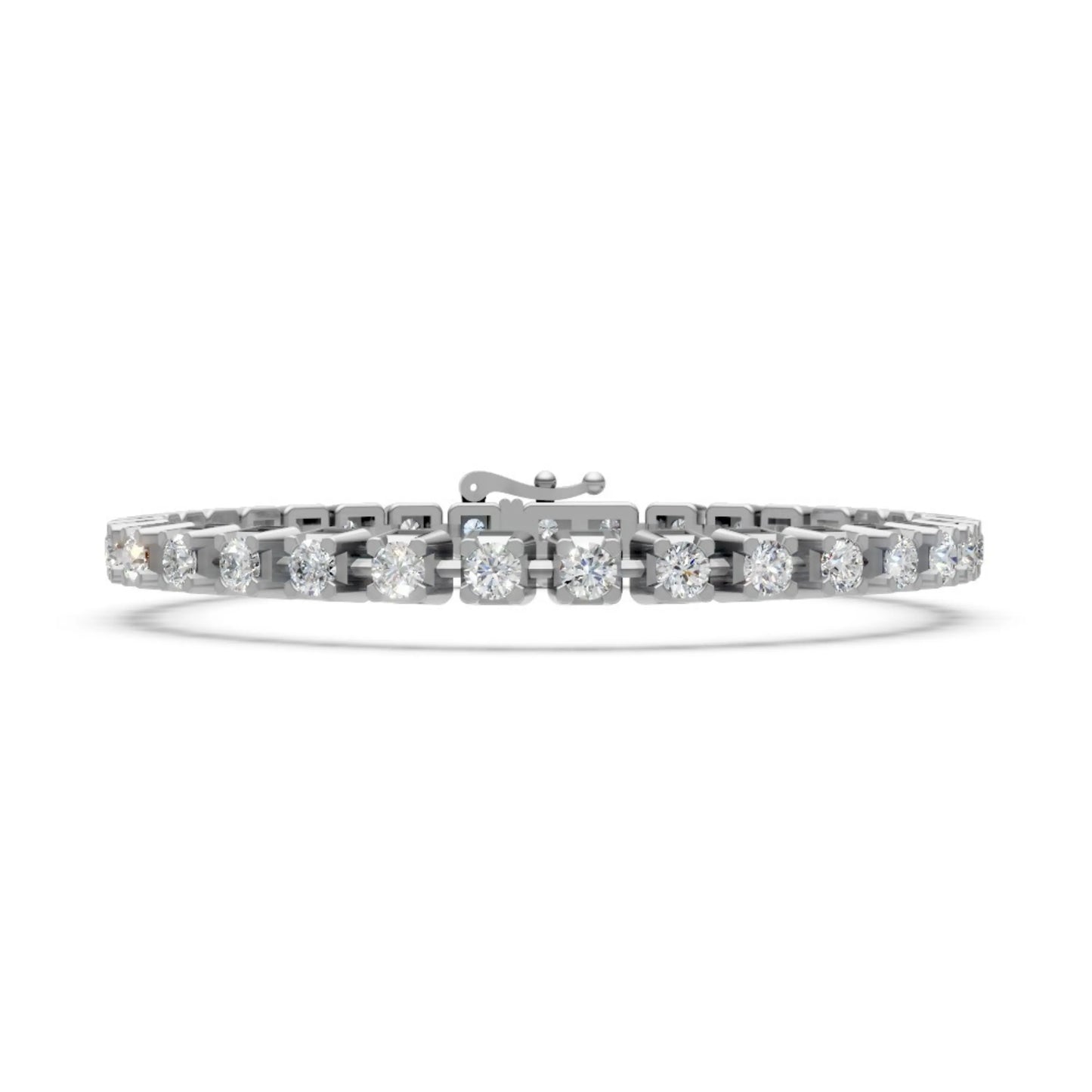 Round Brilliant Diamond Tennis Bracelet White Gold