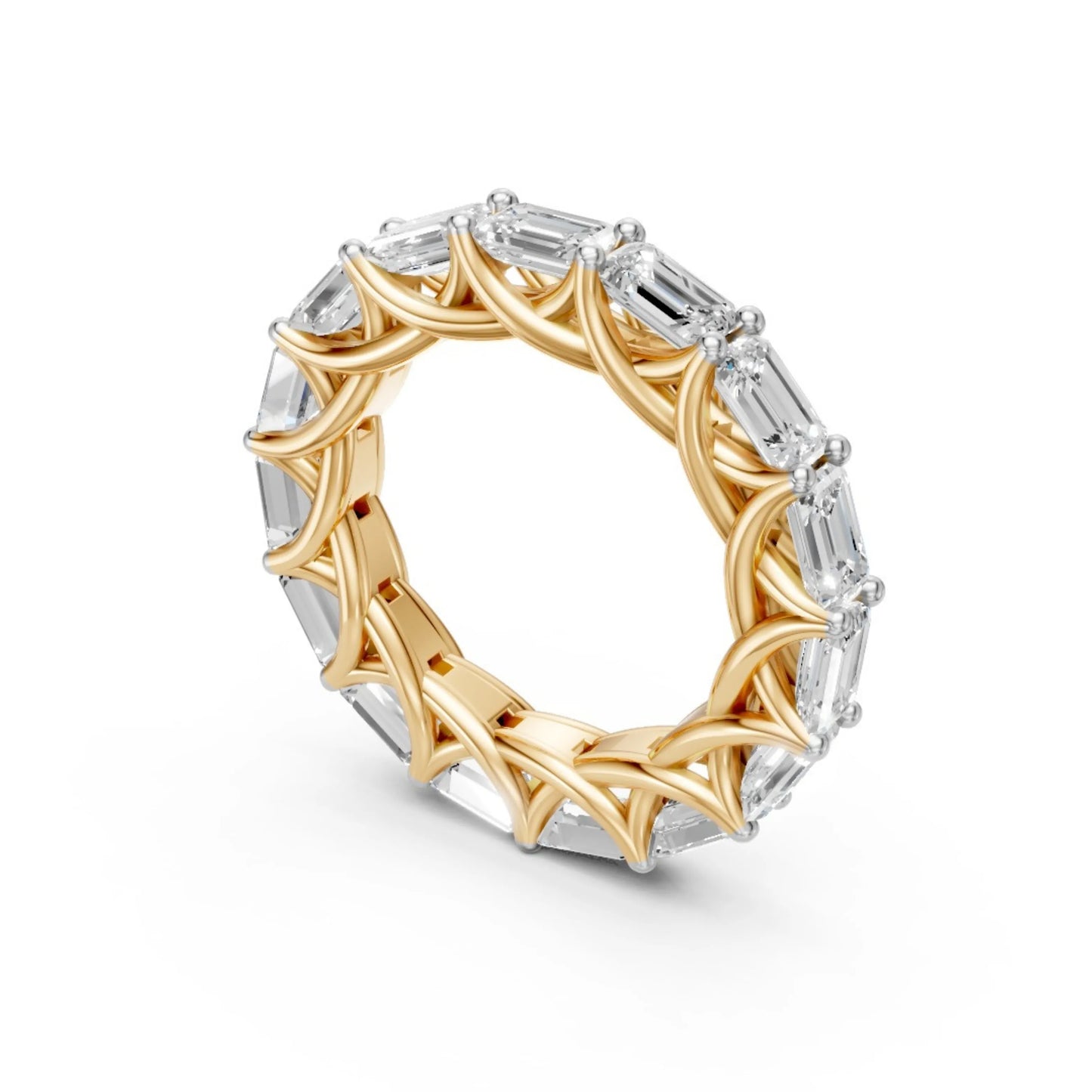 Lattice Baguette Band Yellow Gold