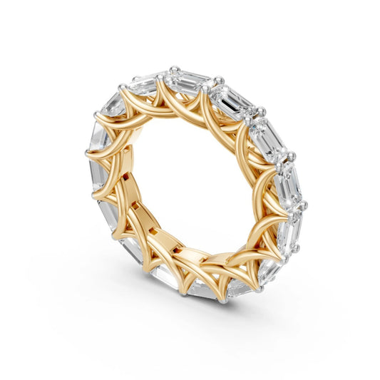 Lattice Baguette Band Yellow Gold