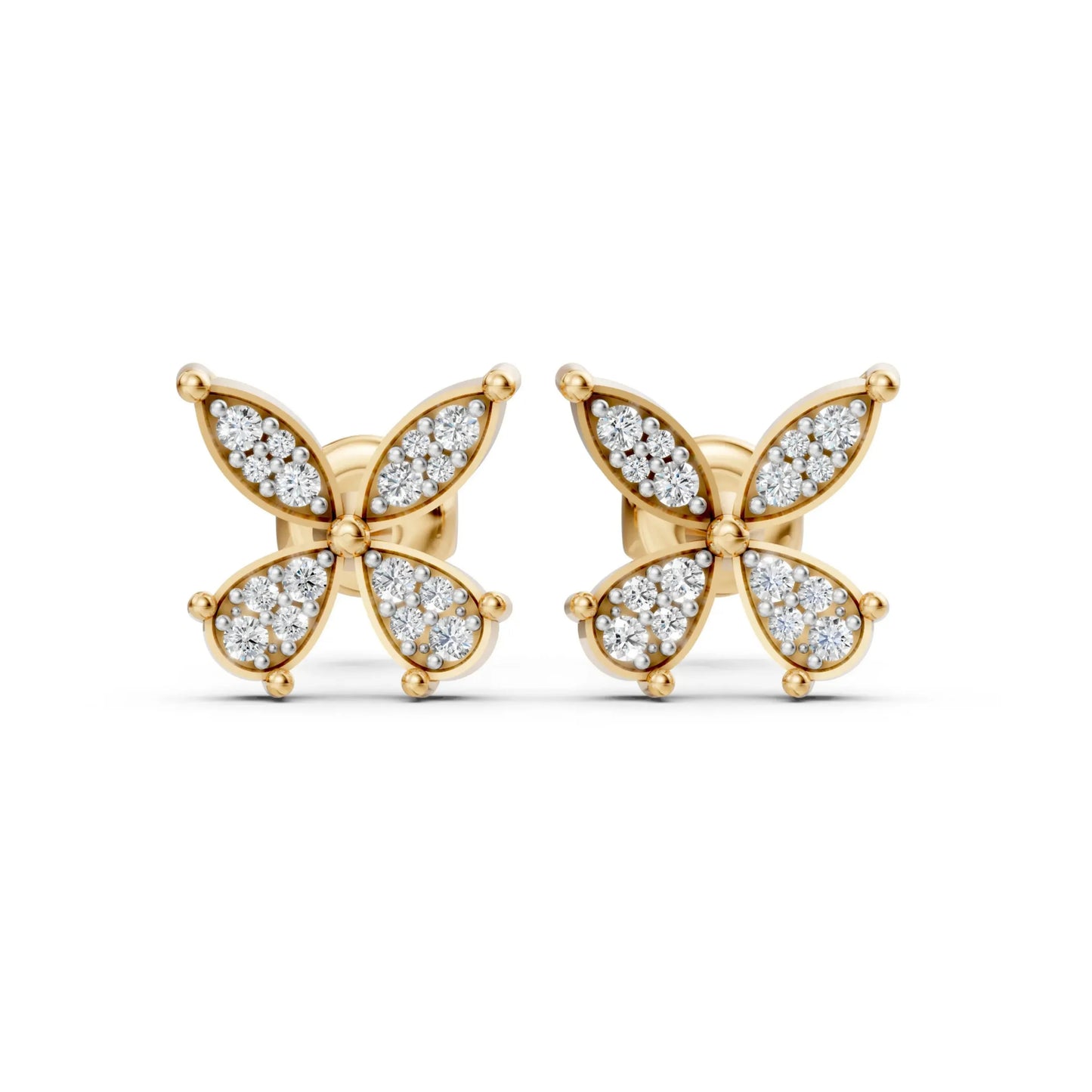 Round Diamond Earrings – Studs & Hoops Yellow Gold