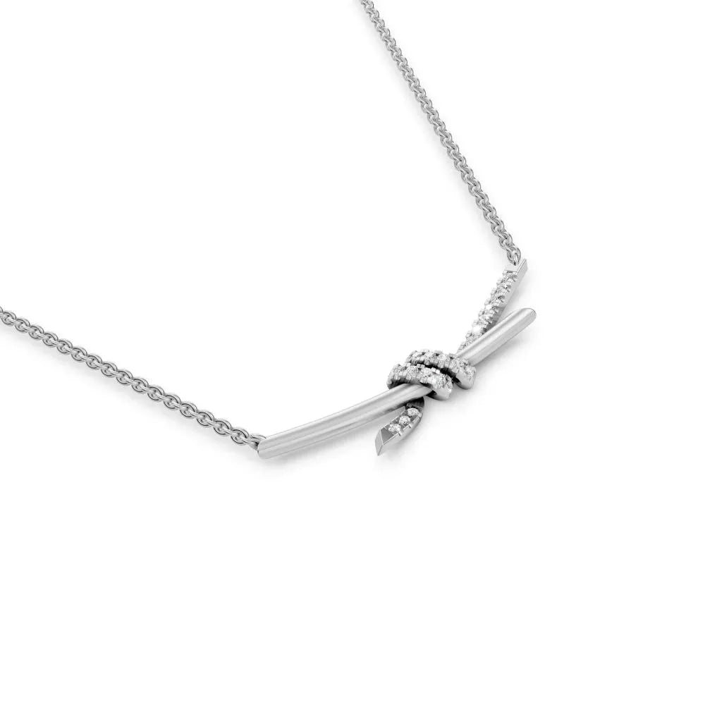 Diamond Knot Necklace White Gold