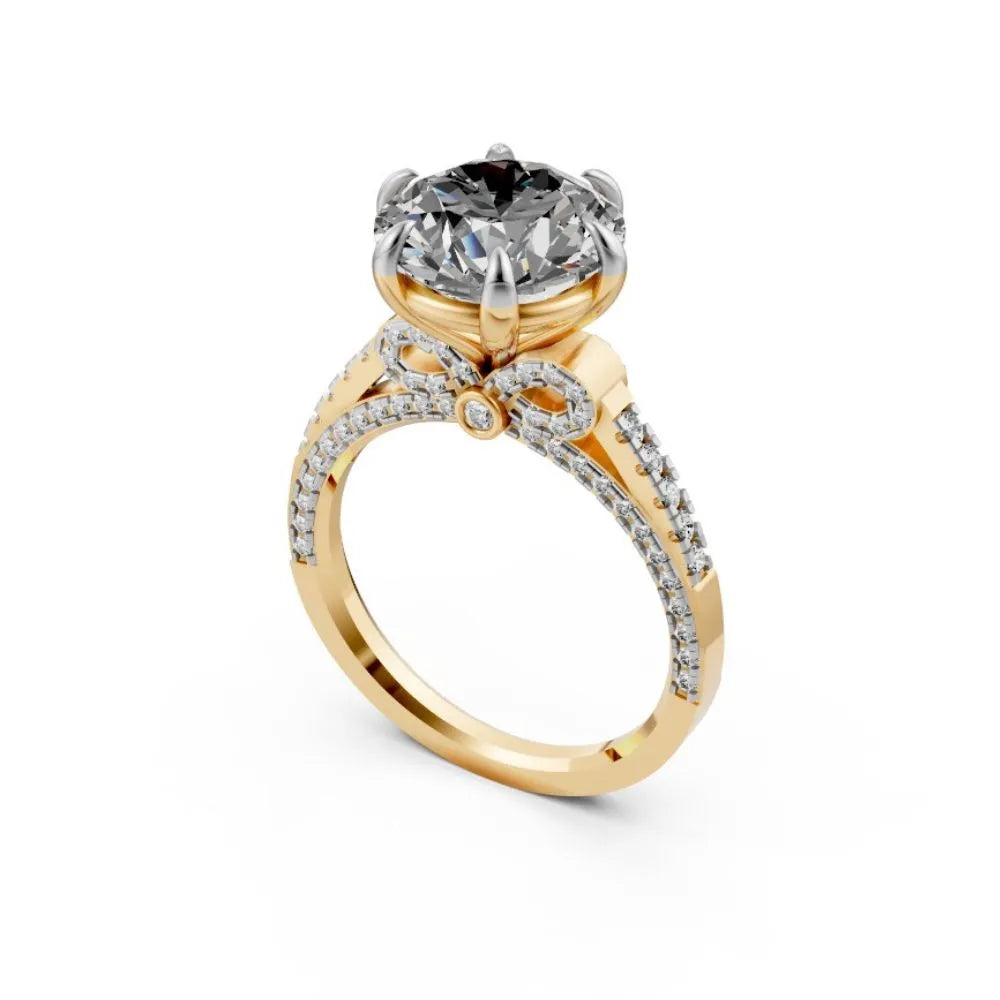 VintageCharm Solitaire Diamond Ring Yellow Gold