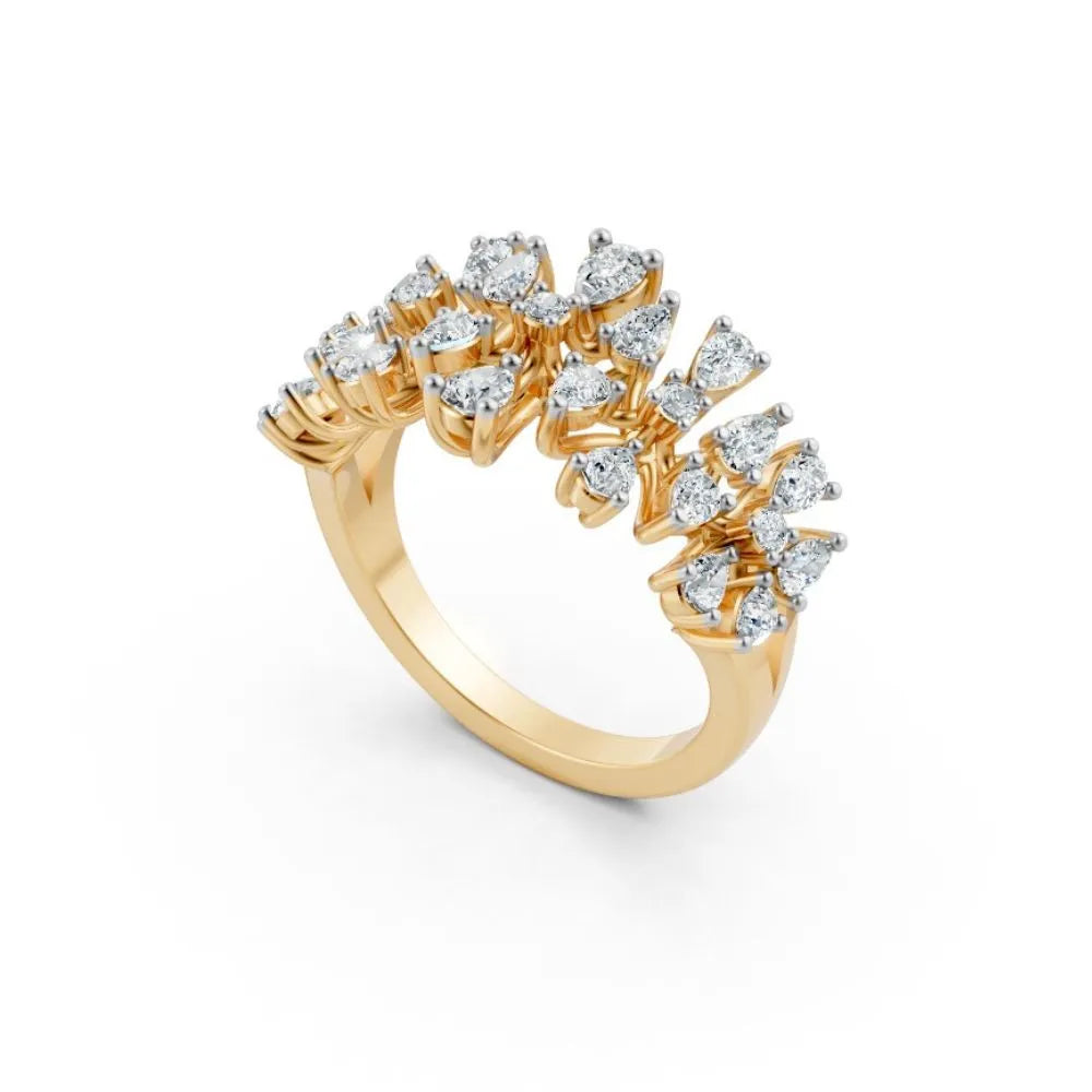 RoseBloom Floral Cluster Ring Yellow Gold