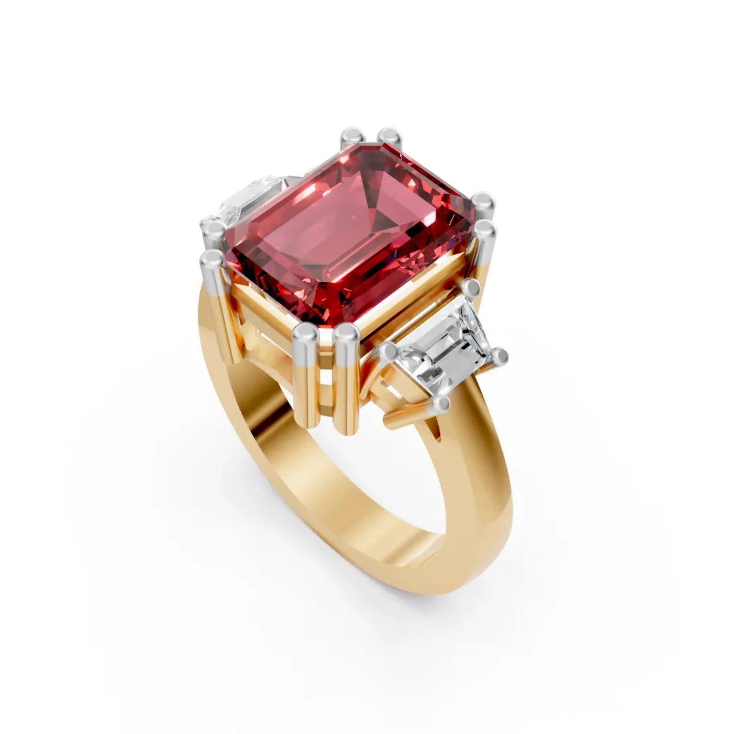 CrimsonFlare Ruby & Diamond Ring Yellow Gold