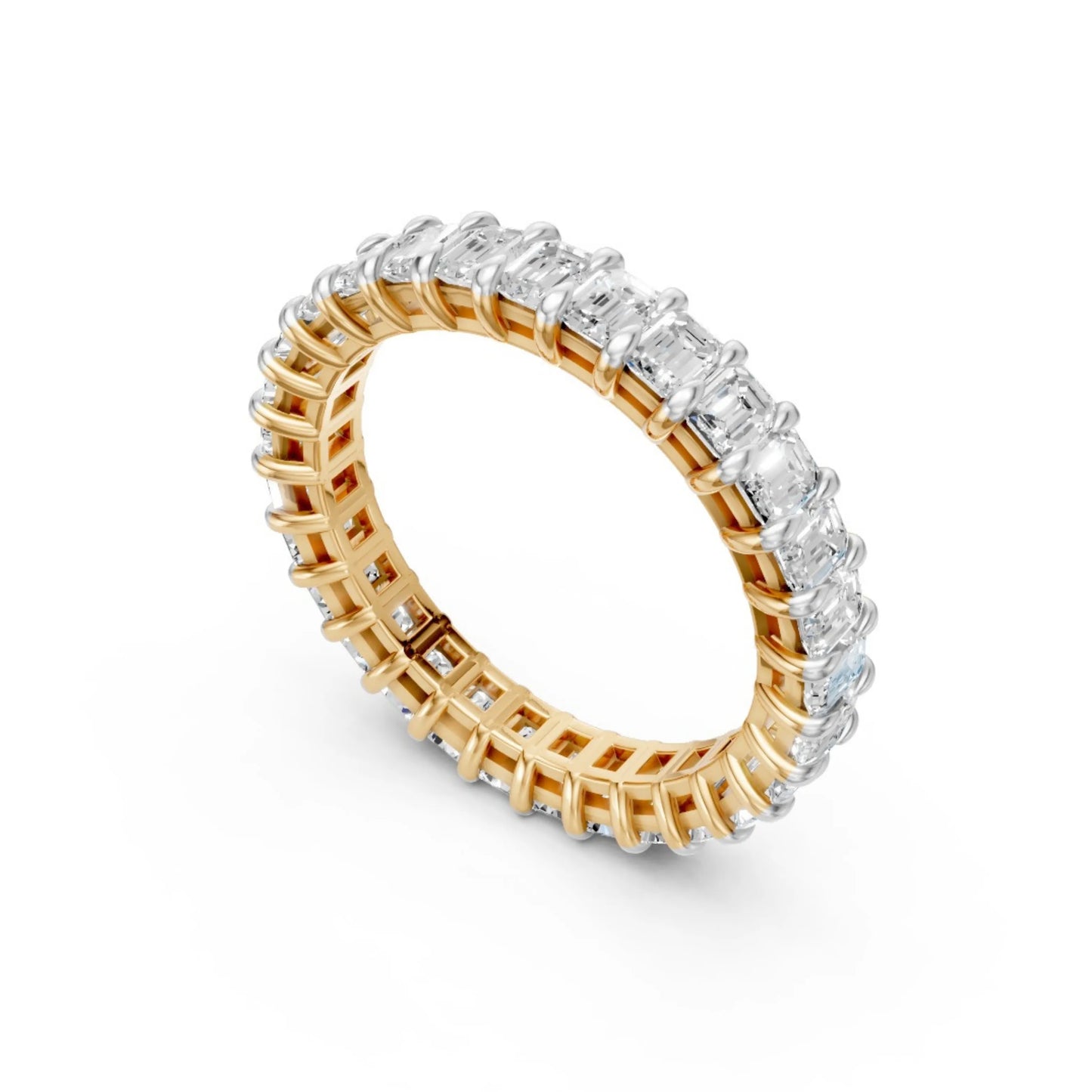 Emerald Eternity Ring Yellow Gold
