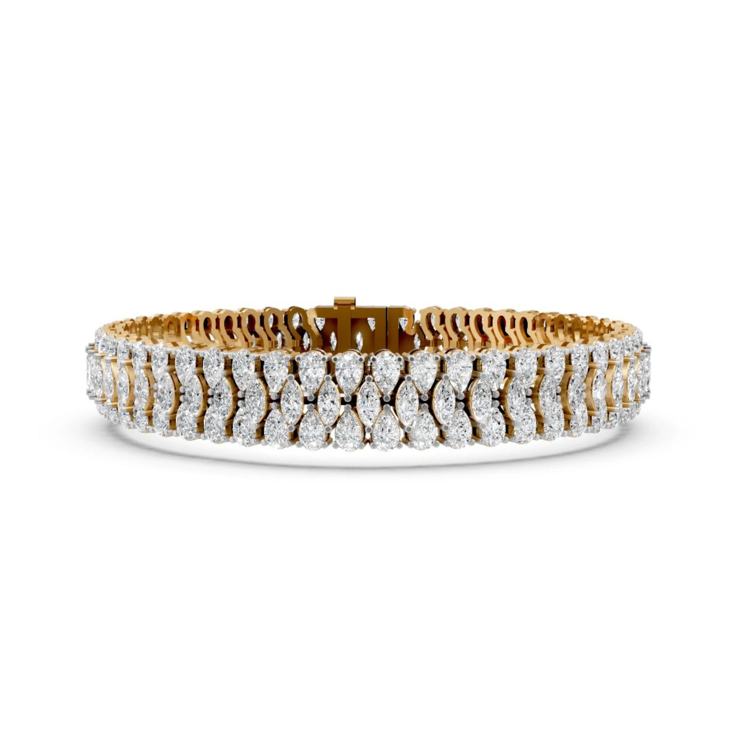 Marquise Diamond Tennis Bracelet Yellow Gold