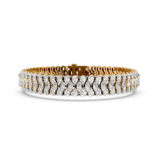 Marquise Diamond Tennis Bracelet Yellow Gold