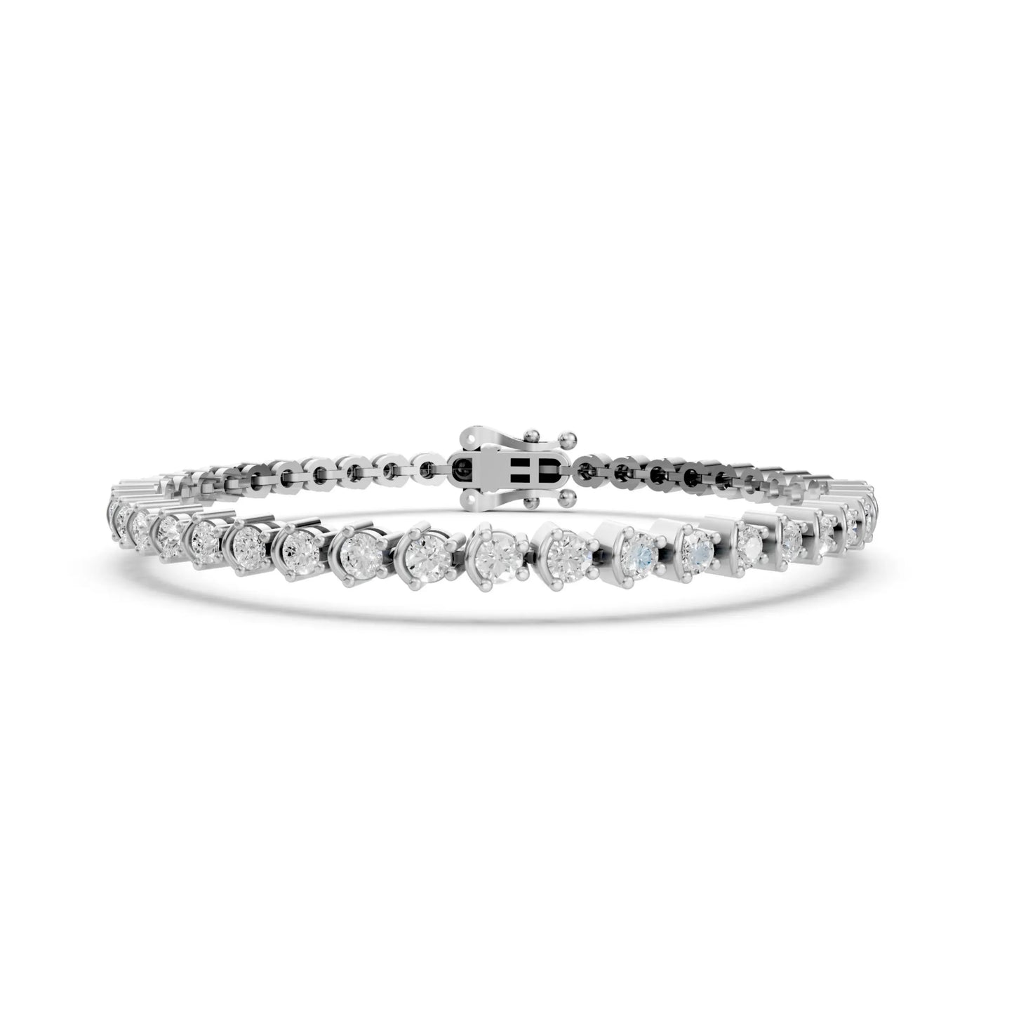 Round Cut Diamond Tennis Bracelet White Gold