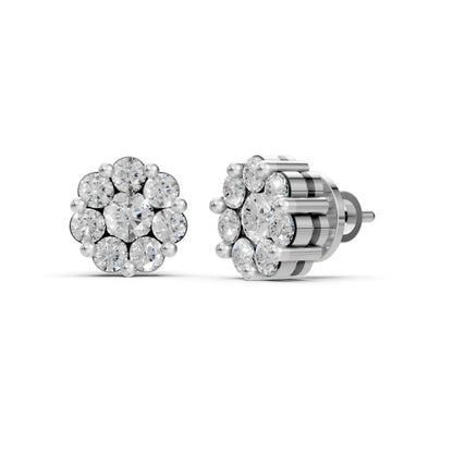 Round Diamond Earrings – Studs, Hoops & Florals White Gold