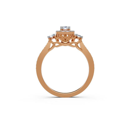 EternaLace Halo Ring Rose Gold