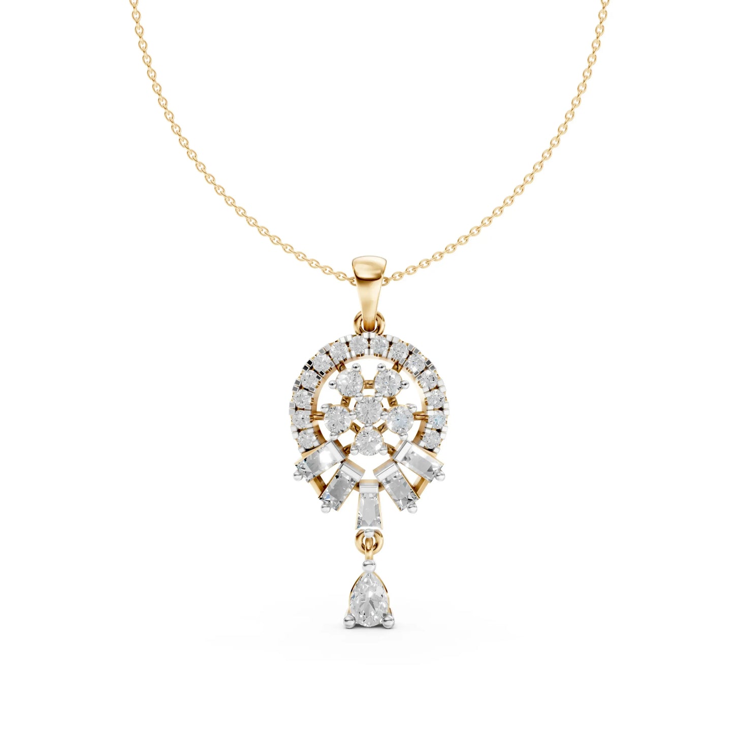 Radiant Drop Pendant Yellow Gold 