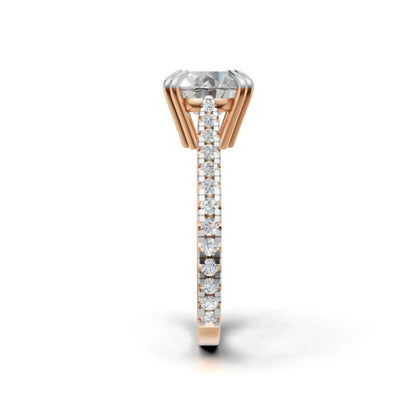 Radiant Pavé Solitaire Ring Rose Gold