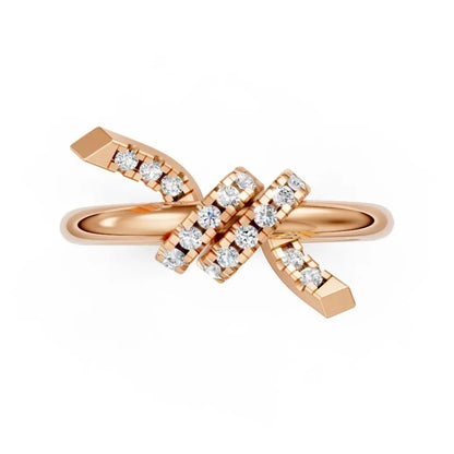 TwistGlow Diamond Crossover Ring Rose Gold
