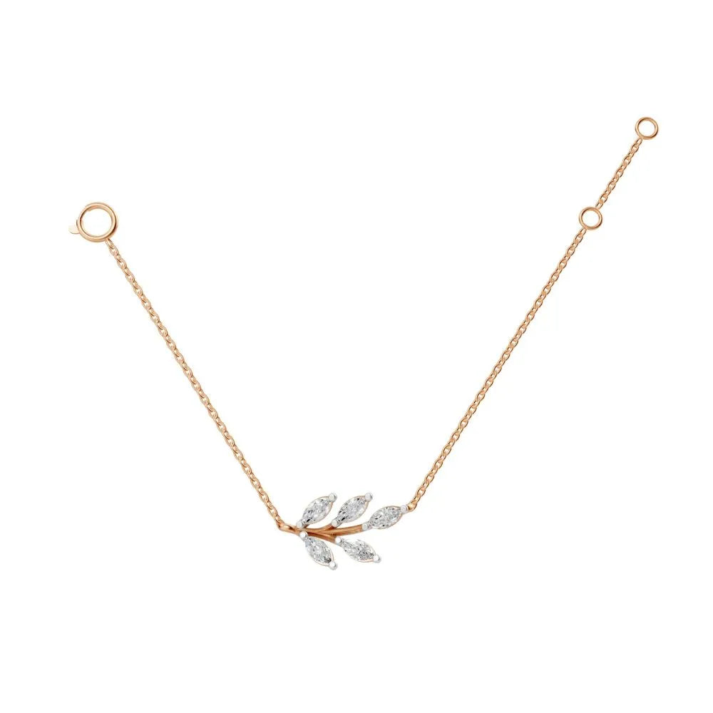 Marquise Cluster Diamond Necklace Rose Gold