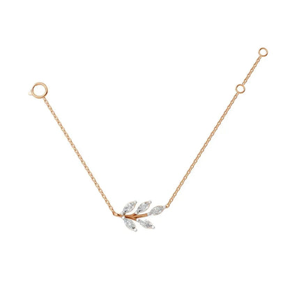 Marquise Cluster Diamond Necklace Rose Gold