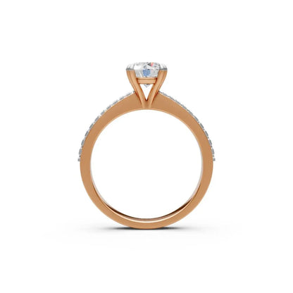 DoubleRow Sparkle Solitaire Ring Rose Gold