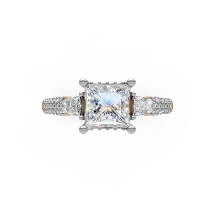 RegalEdge Princess Cut Ring Rose Gold