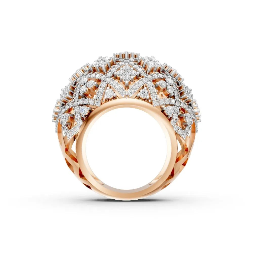 DomeLuxe Gold Diamond Ring Rose Gold