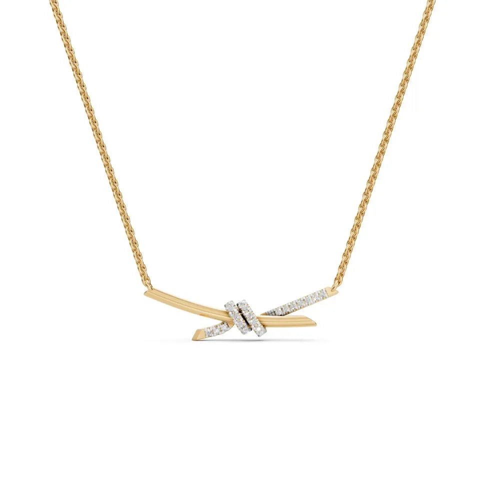 Diamond Knot Necklace Yellow Gold
