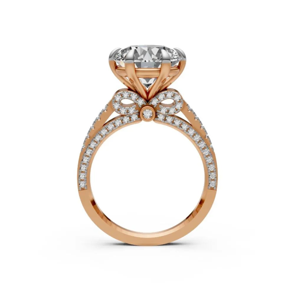 VintageCharm Solitaire Diamond Ring Rose Gold