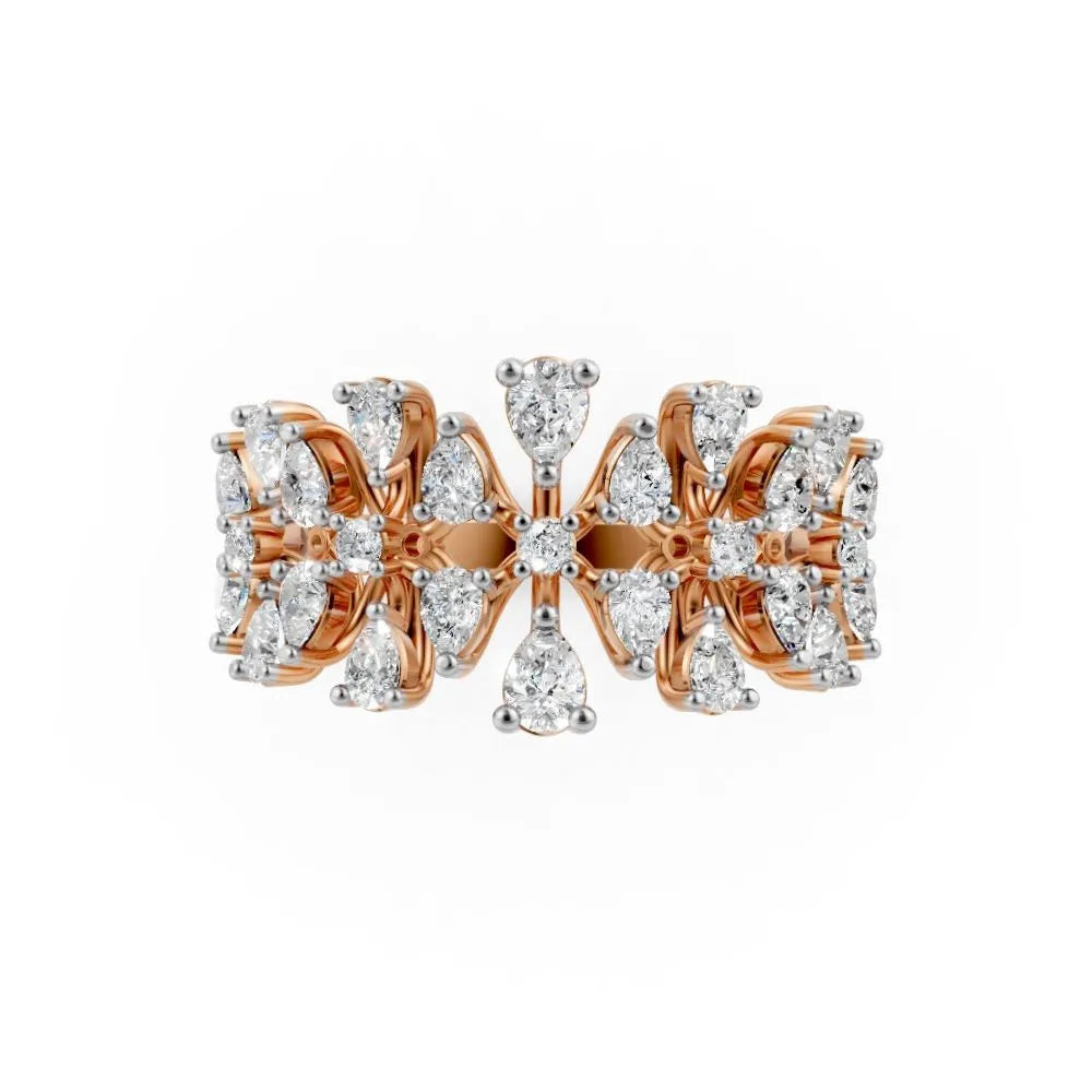 RoseBloom Floral Cluster Ring Rose Gold