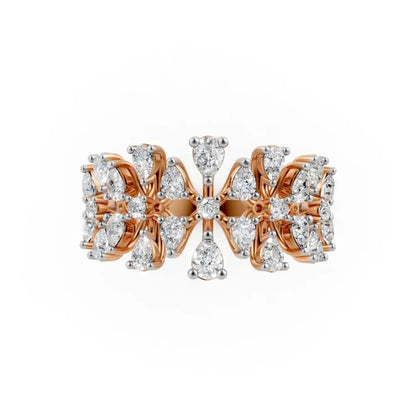 RoseBloom Floral Cluster Ring Rose Gold