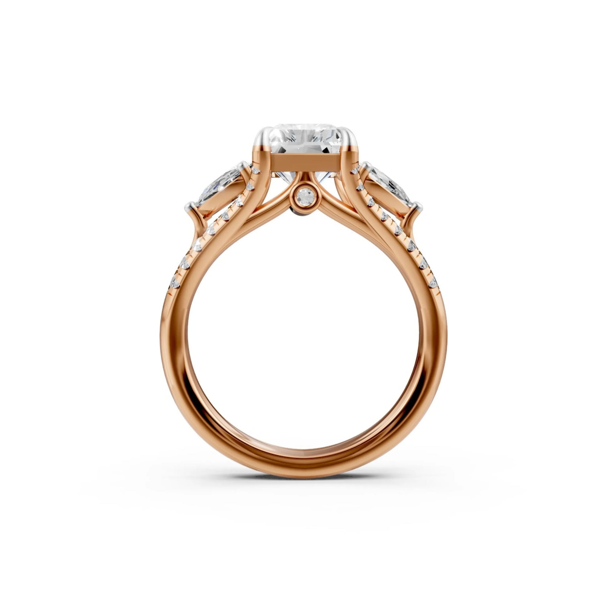 TriadGrace Princess & Pear Ring Rose Gold