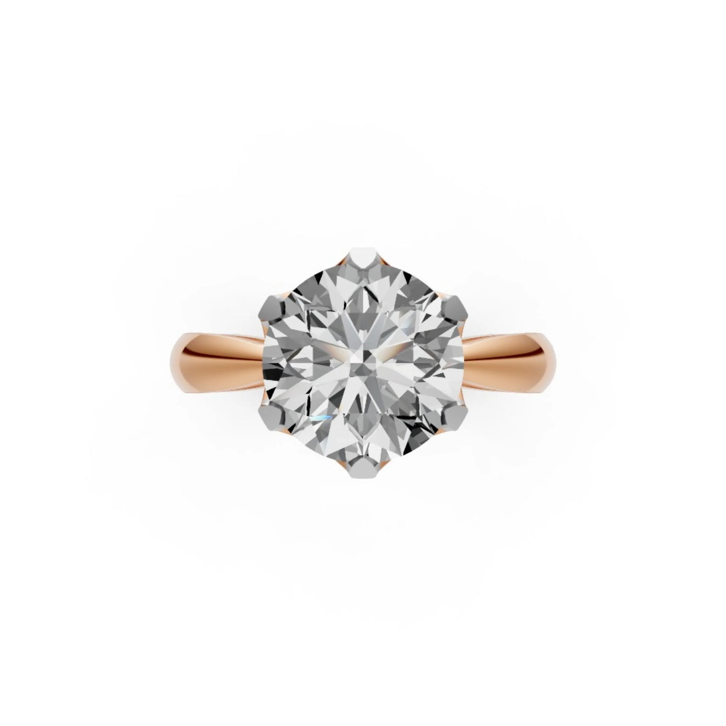 Sculpted Shine Solitaire Ring Rose Gold