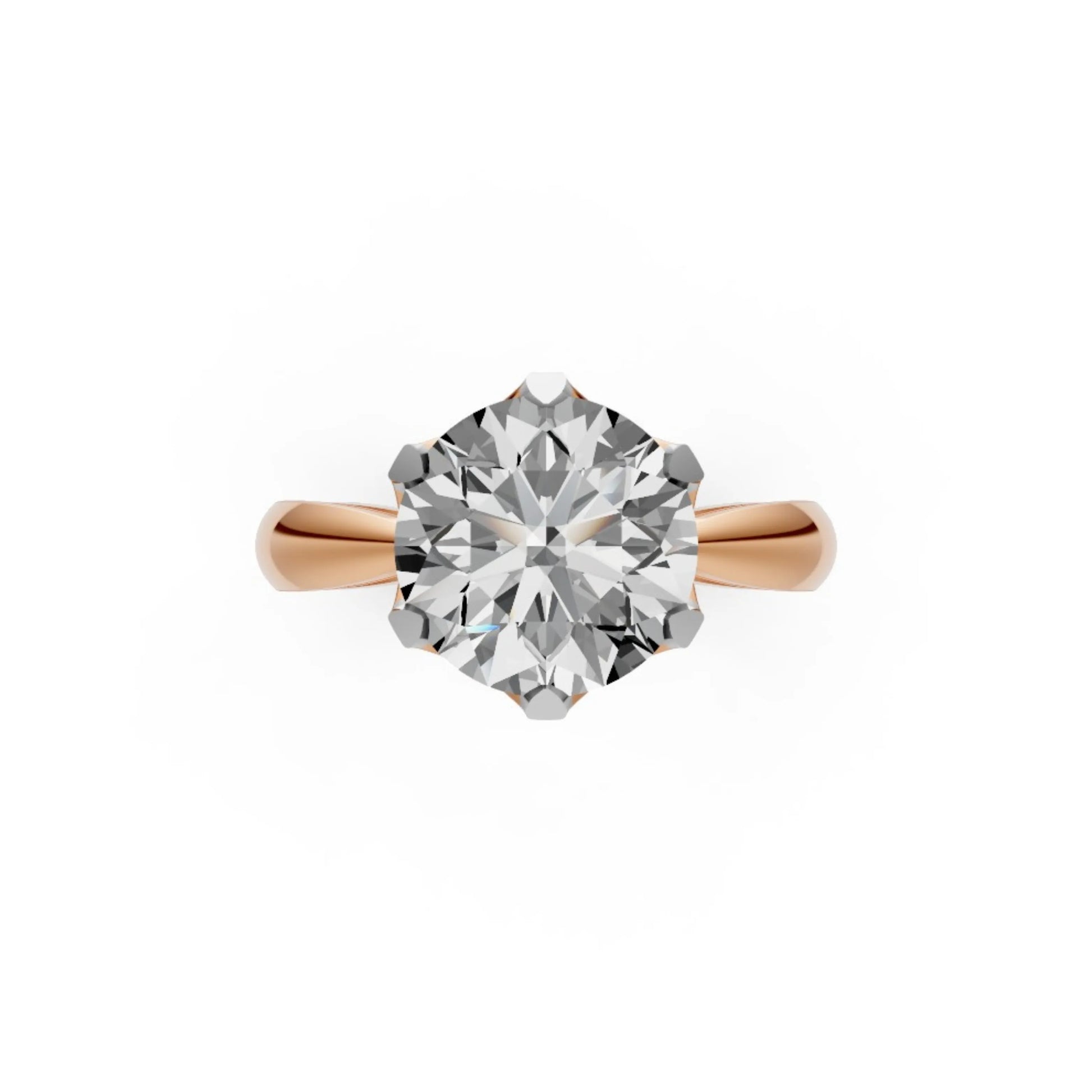 Sculpted Shine Solitaire Ring Rose Gold