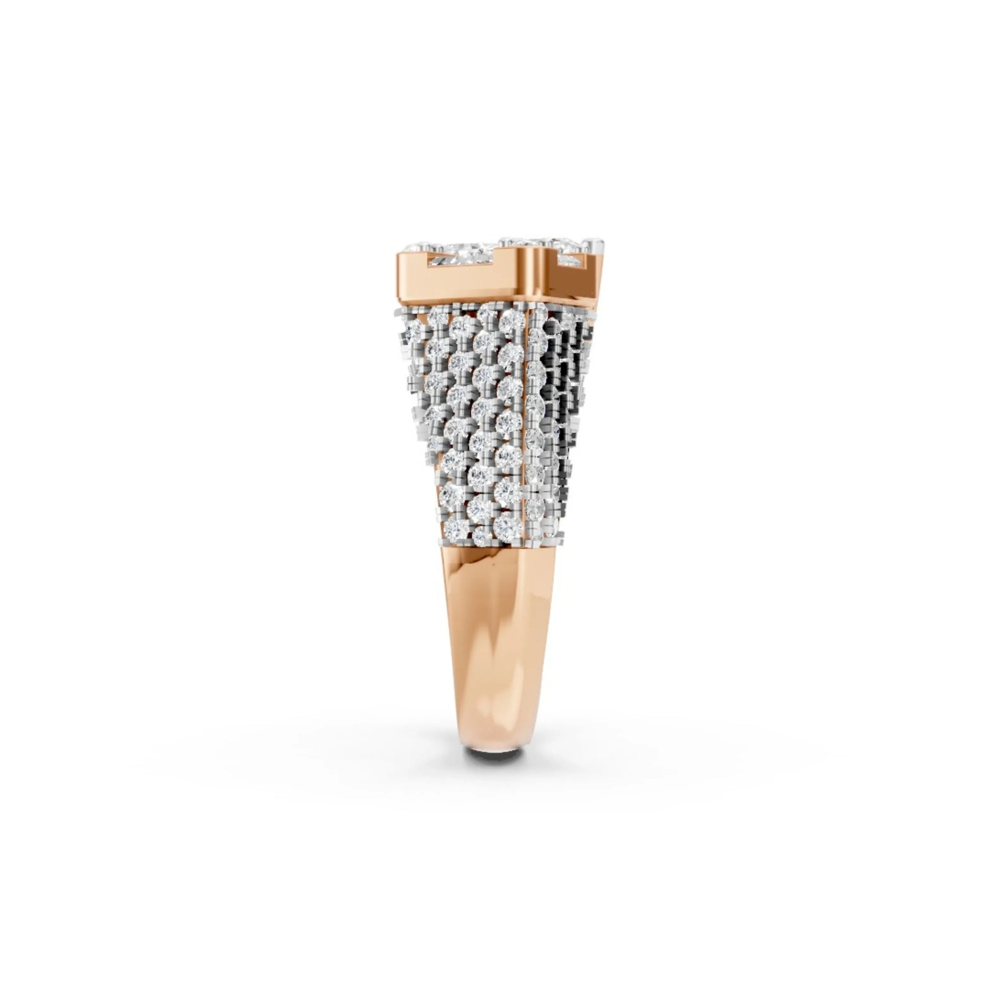 DuoBlaze Diamond Statement Ring Rose Gold