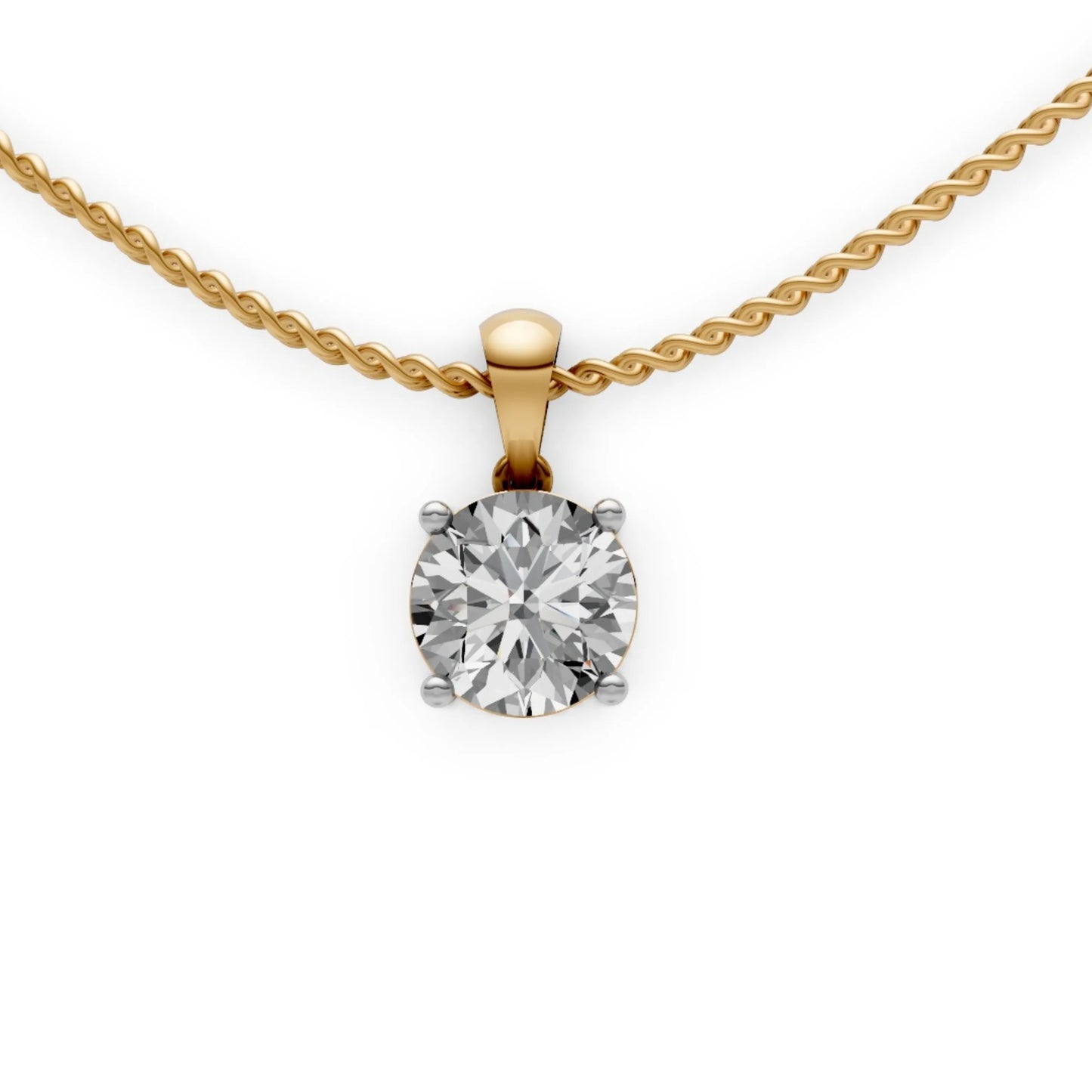 Cushion Halo Pendant Yellow Gold