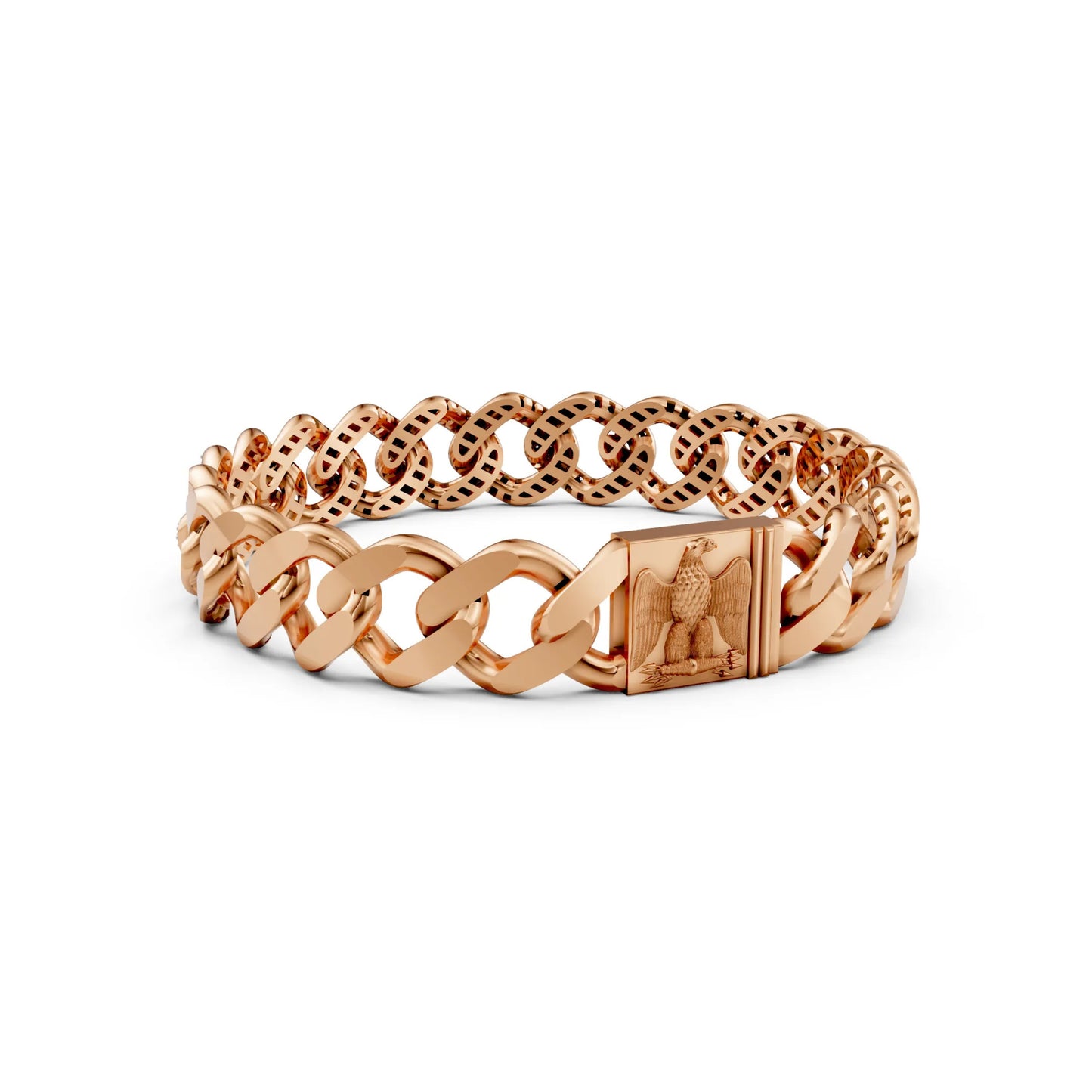 Men's Diamond-Accent Cuban Link Bracelet Rose Gold